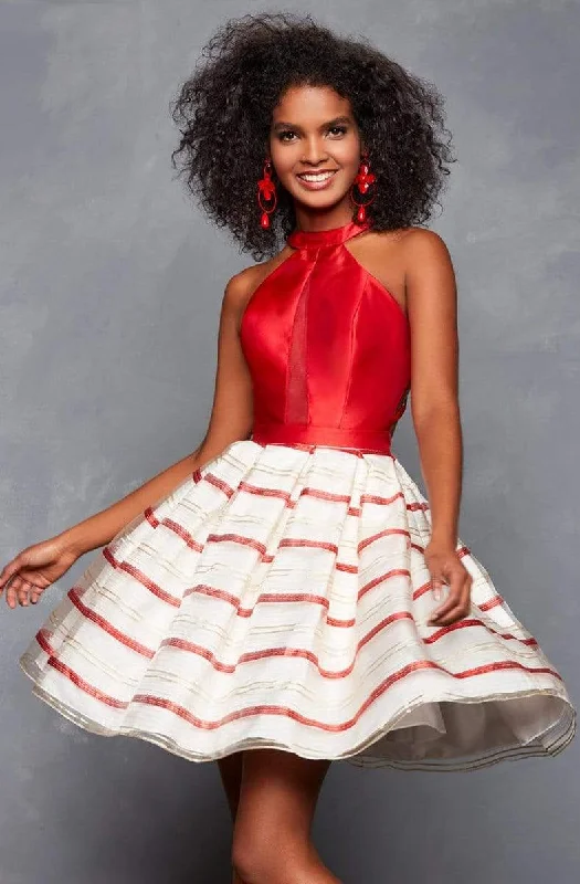 Final Markdown Clarisse - 3632 High Halter Mikado Organza A-line Dress