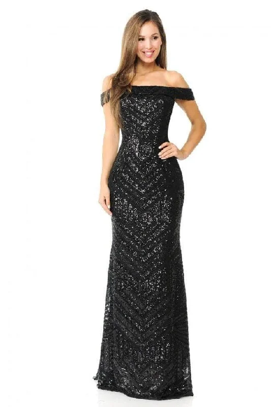 Price Break Lenovia - 5224 Off-Shoulder Fold Over Dress