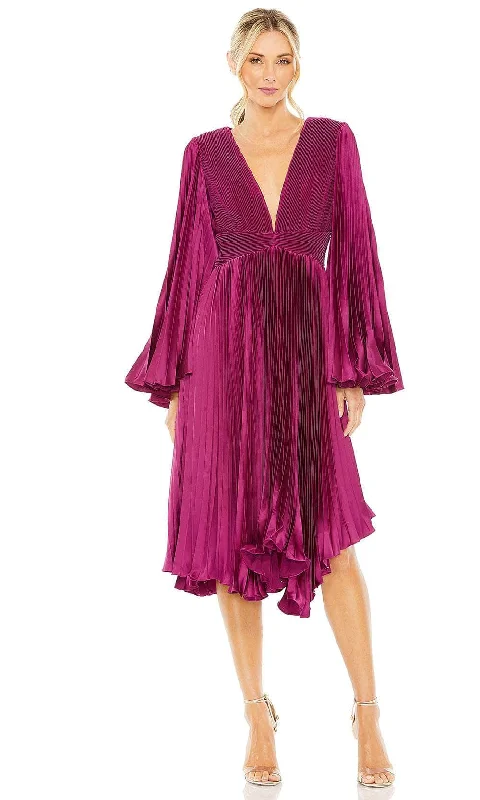 Super Savings Mac Duggal 49717 - Long Sleeve Ruffled Detail Prom Dress