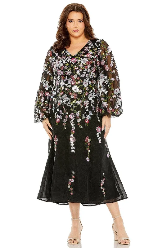 Exclusive Preview Mac Duggal 20474 - Long Puff Sleeve Full Back Prom Dress