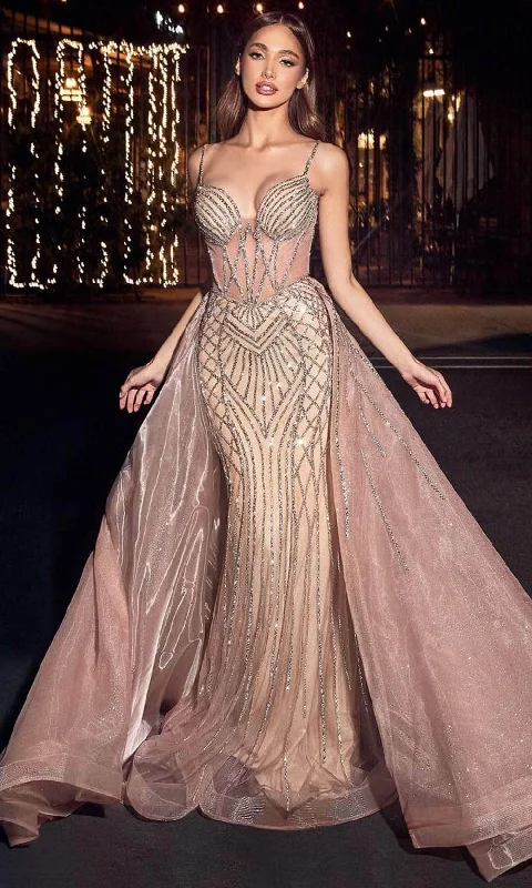 Markdown Madness Ladivine CD863 - Corset Beaded Sheath Gown