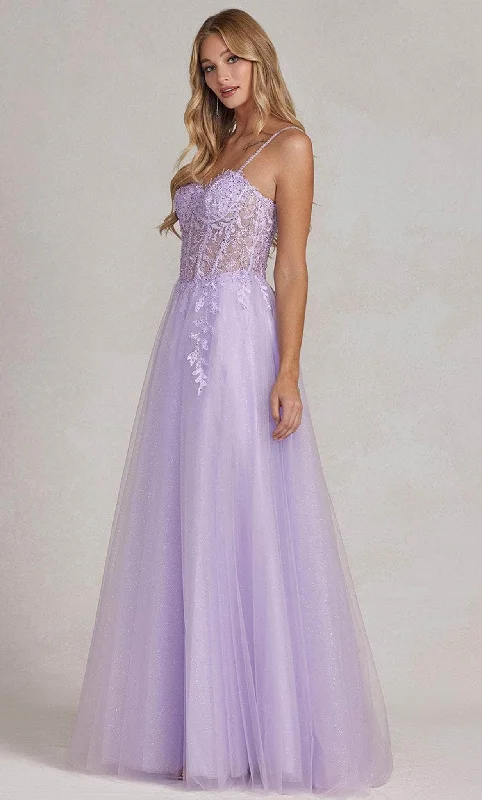 Grand Opening Sale Nox Anabel F1087 - Sheer Sweetheart Prom Gown