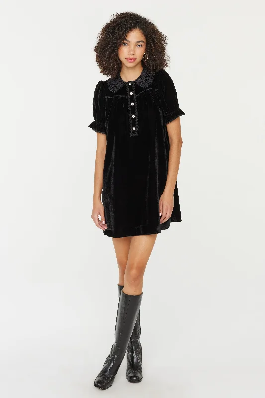 Final Clearance Velvet Marie Mini Baby Doll Dress