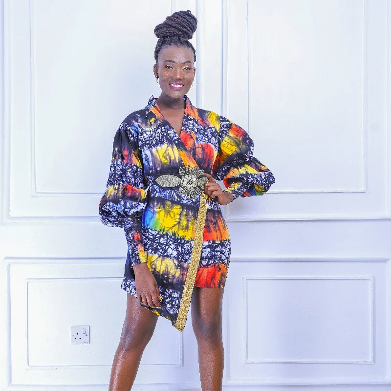 New Markdowns Farhia Women's African Print Wrap Dress