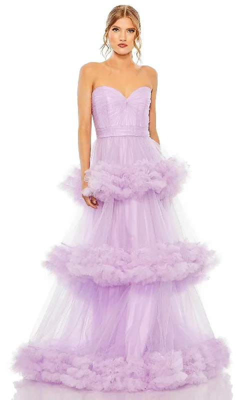 Can't Miss Mac Duggal 68490 - Ruffle Tulle Tiered Strapless Ballgown