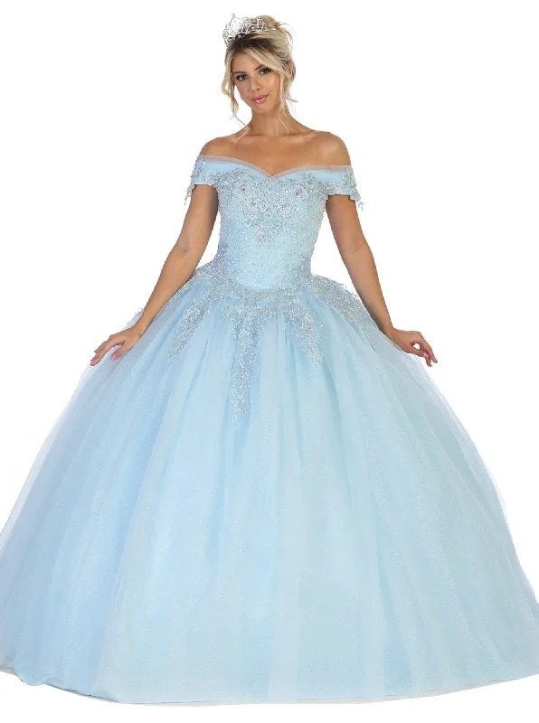 Price Reduction May Queen - LK119 Off Shoulder Trailing Florals Ballgown