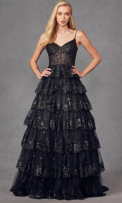 Super Sale Juliet Dresses JT2454K - Sequin Lace Tiered Prom Dress