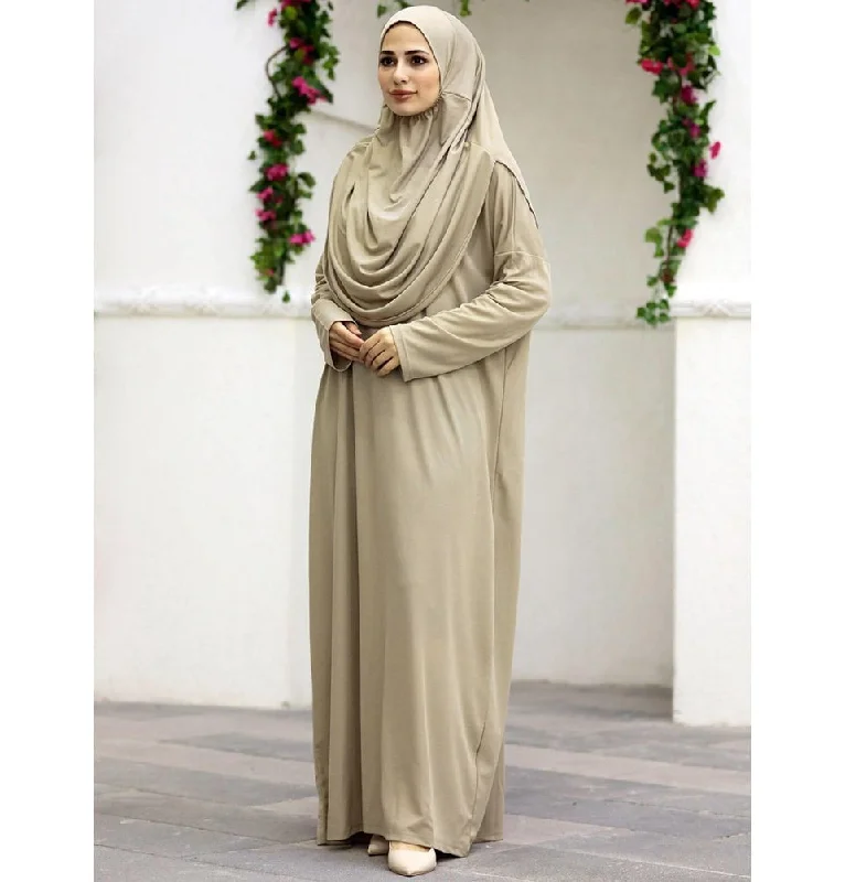 TIME-Limited Offer One Piece Prayer Dress N2301 - Beige