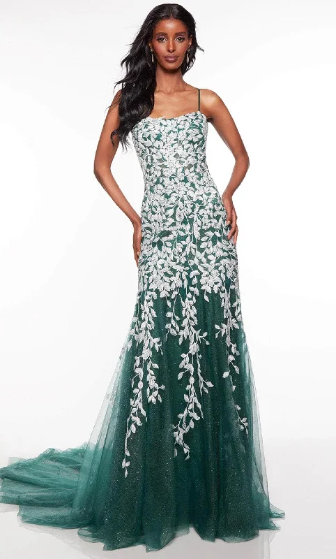 Bargain Prices Alyce Paris 61418 - Scoop Foliage Appliqued Prom Gown