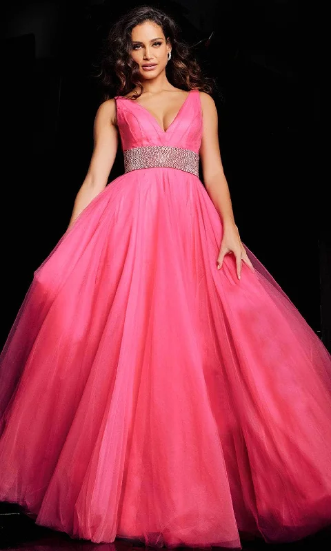 Huge Discounts Jovani 24564 - Sleeveless Tulle Prim Dress with Slit