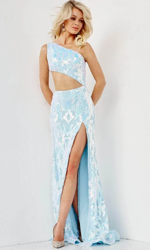 Value Deals Jovani 22853 - Sequin Cutout Midriff Prom Dress