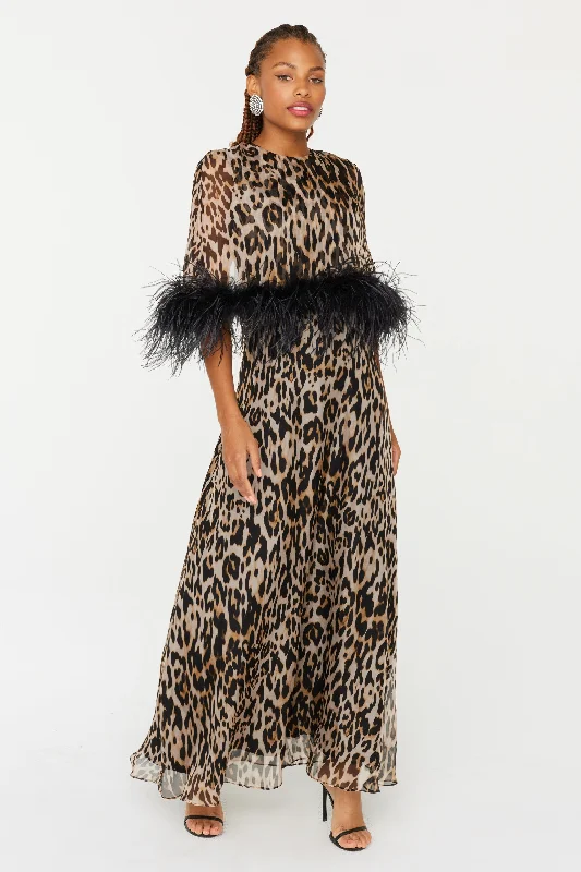 Deal Mania Cecilia Caped Dress w. Feathers
