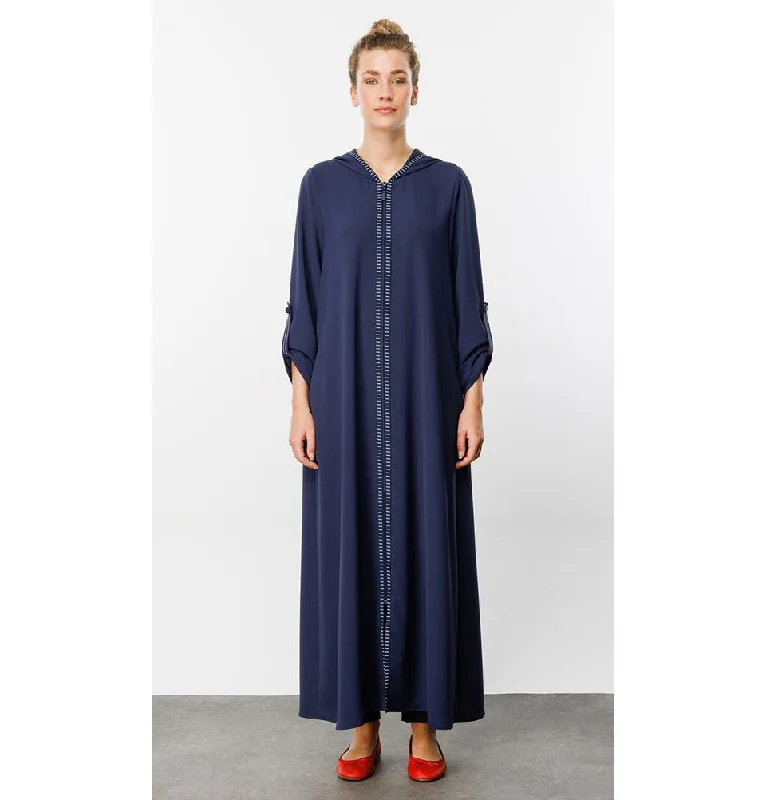 Steals and Deals Modest Muslim Women’s Moroc Islamic Hooded Abaya - 241837 Navy Blue Steals and Deals Modest Muslim Women’s Moroc Islamic Hooded Abaya - 241837 Navy Blue