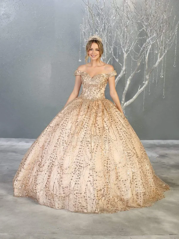 Limited Edition May Queen - LK153 Beaded Appliqued Off Shoulder Ballgown