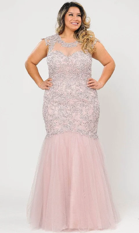Unbeatable Prices Poly USA W1084 - Sleeveless Jewel Neck Formal Gown