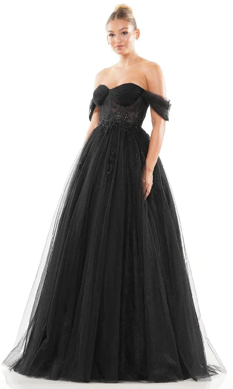 One-DAY Sale Colors Dress 3240 - Off Shoulder Tulle Prom Dress
