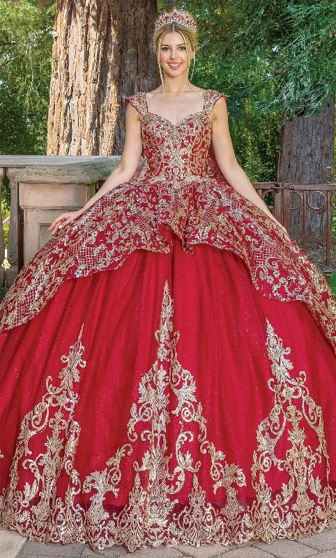 Weekend Deal Dancing Queen 1670 - Sequin Lace Peplum Ballgown