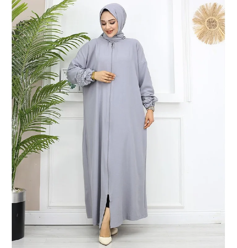 Fantastic Deals Islamic Women's Prayer Dress With Attached Hijab - Grey