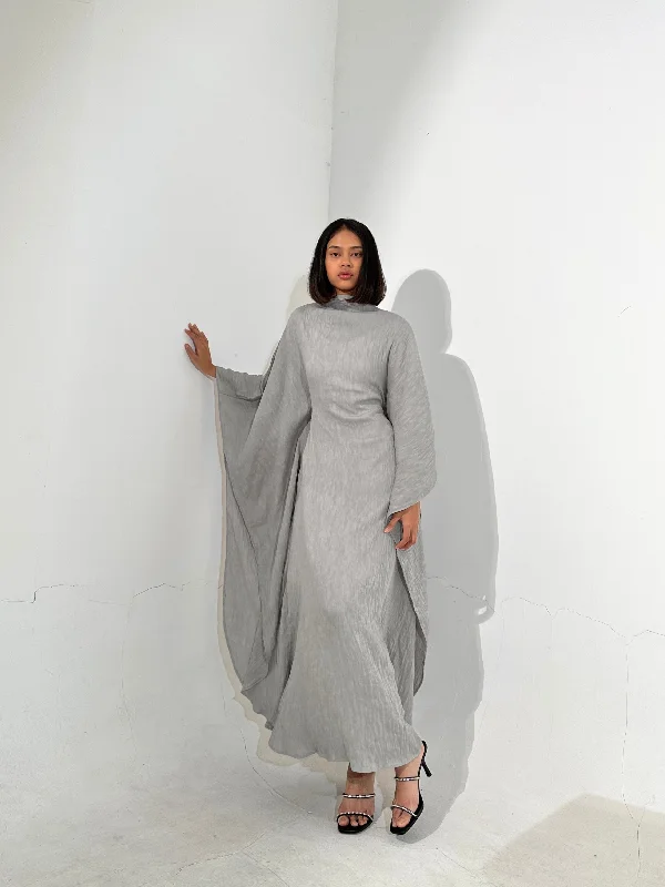 YEAR-End Clearance Gray Plissé Kaftan Dress