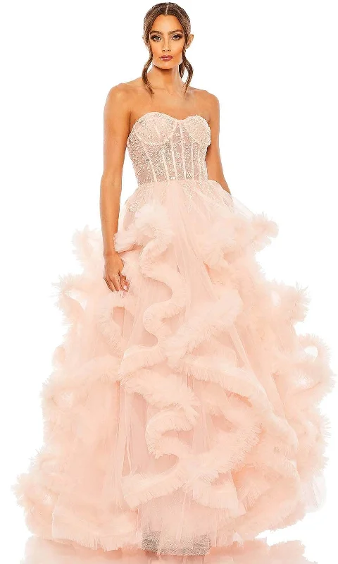 Deep Discounts Mac Duggal 20542 - Corset Ruffled Tulle Long Prom Gown