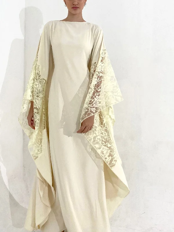 Shop and Save Lace Kaftan Dress in Butter