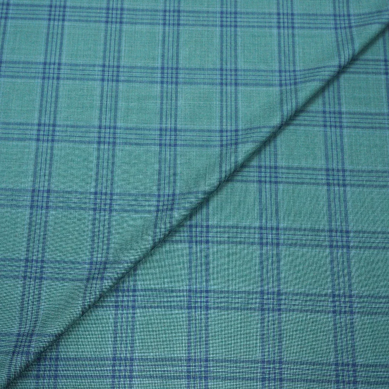 Price Slash Green With Blue Plaid Dormeuil Forever Green Fabric