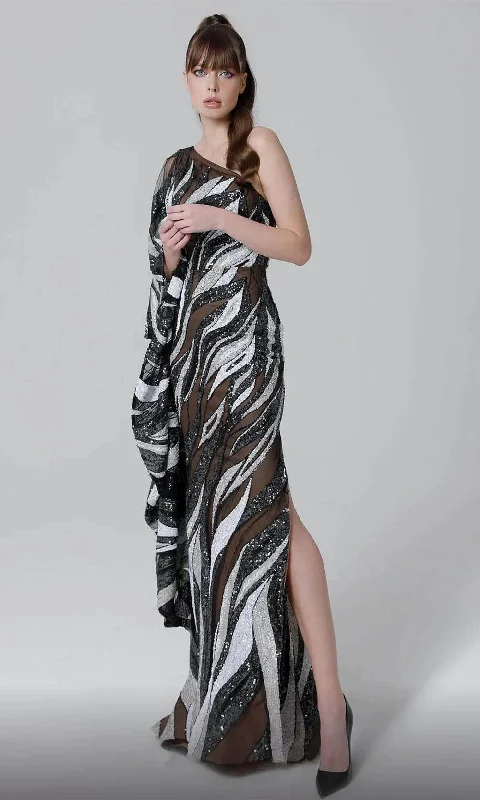Bargain Prices MNM Couture N0535 - Pleat Overlaid Evening Dress