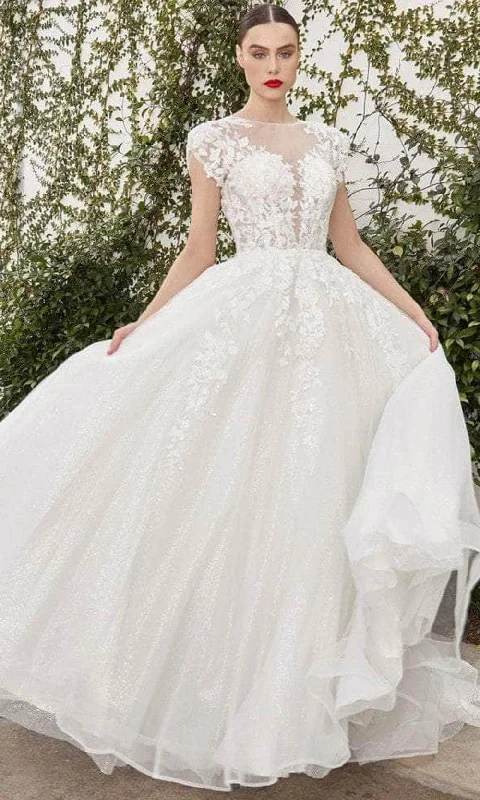 Best Seller Andrea and Leo A1082W - Lace Applique Cap Sleeve A-Line Dress