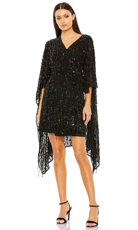 Warehouse Sale Mac Duggal 94044 - Beads and Sequin Embellished Cape Sleeve Prom Dress Warehouse Sale Mac Duggal 94044 - Beads and Sequin Embellished Cape Sleeve Prom Dress