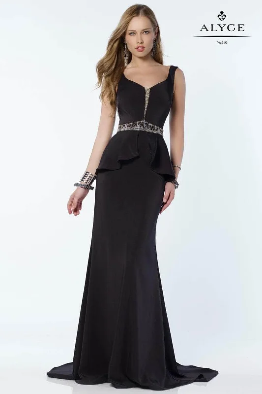 Weekend Flash Sale Alyce Paris 2613 - Plunging Beaded Waist Evening Dress