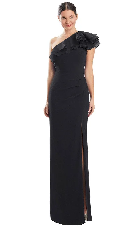 Buy Now Alexander by Daymor 1982S24 - One-Sleeve Ruffle Detailed Prom Gown