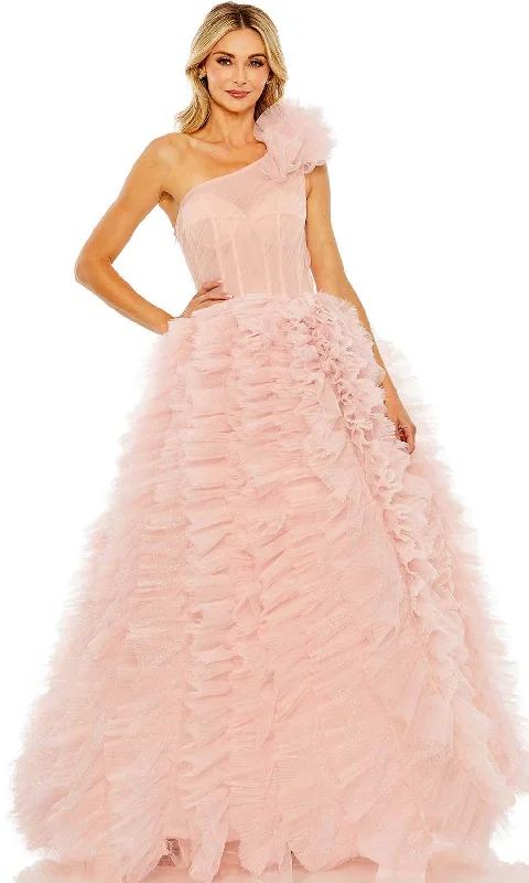 Bonus Savings Mac Duggal 20576 - Glitter Tulle Asymmetric A-line Dress