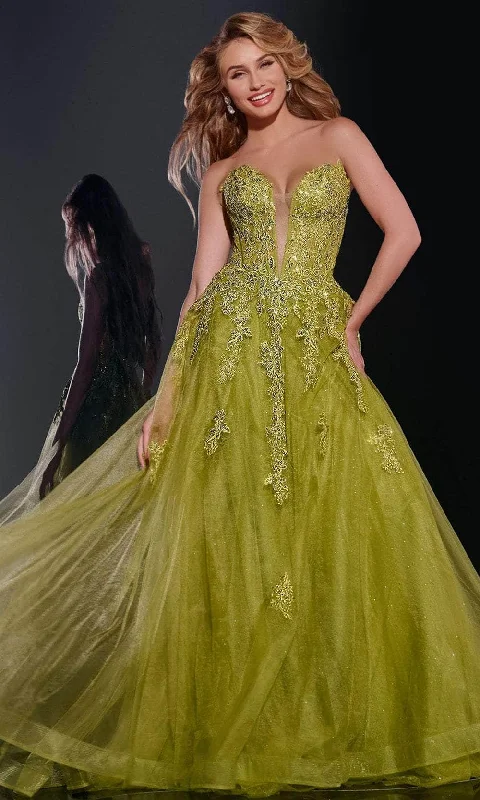Value Deals Jovani 43849 - Embroidered Tulle Prom Dress