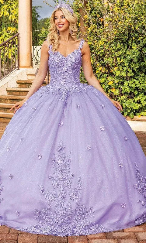New Deals Dancing Queen 1898 - Floral Appliqued Sleeveless Ballgown