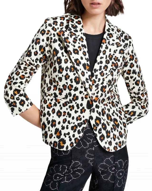 Price Fest 90's Shrunken Blazer In Leopard