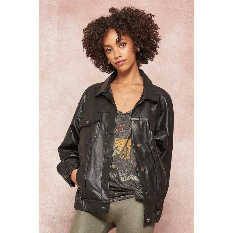 Flash Deals A Faux Leather Jacket