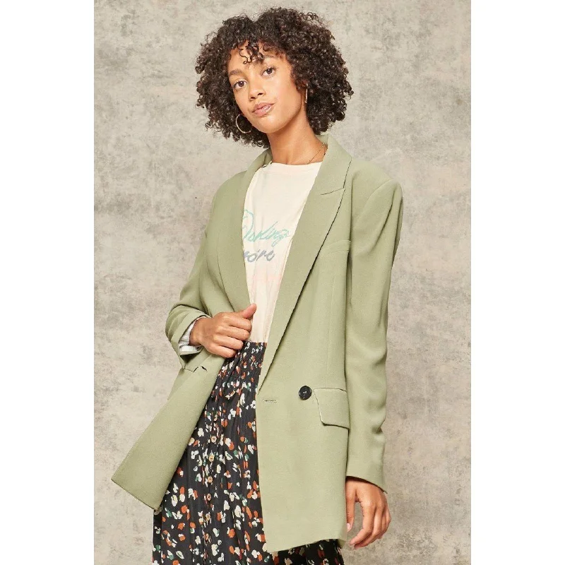 Online Specials A Solid Woven Blazer Jacket