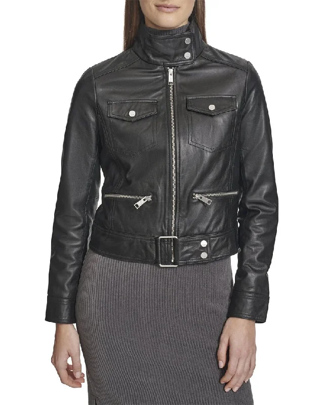 Special Offer Andrew Marc Vicki Leather Coat