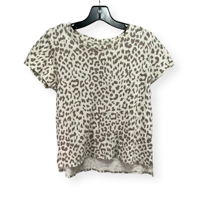 Price Rollback Animal Print Top Short Sleeve Basic Lucky Brand, Size S