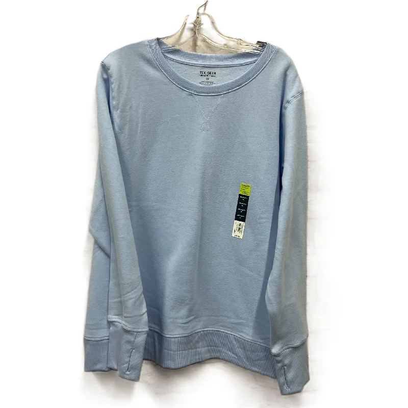 Overstock Sale Athletic Sweatshirt Crewneck By Tek Gear In Blue, Size: 1x
