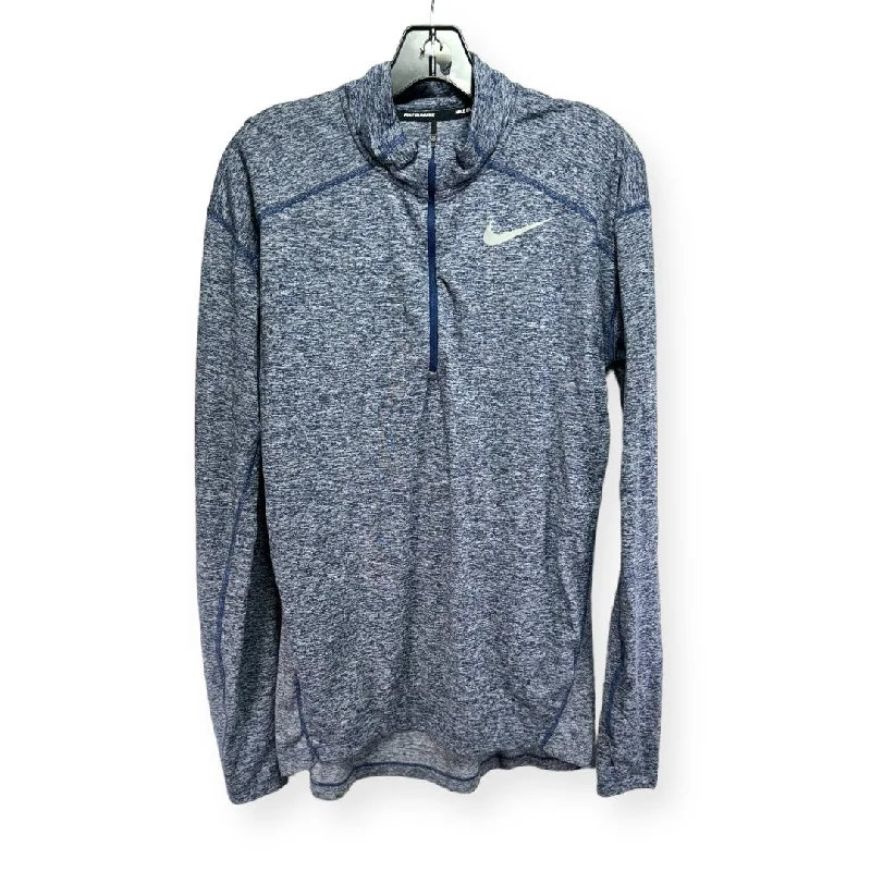 Best Bargains Black & Grey Athletic Top Long Sleeve Collar Nike Apparel, Size S