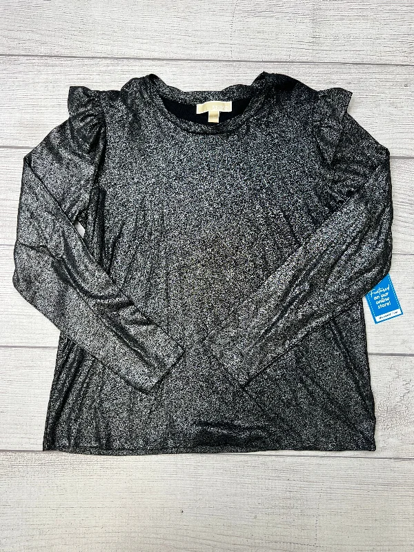 Final Clearance Black Top Long Sleeve Designer Michael Kors, Size L