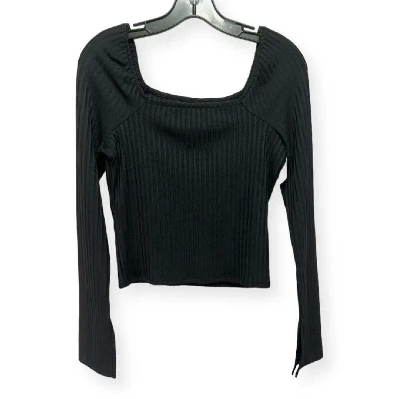 Deal Dash Black Top Long Sleeve Madewell, Size M