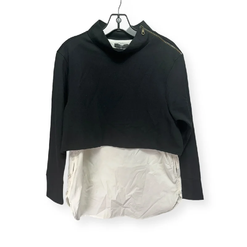 Special Promotion Black & White Top Long Sleeve Drew, Size S