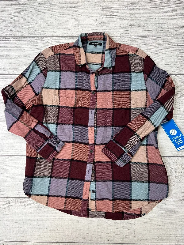 Major Savings Blouse Long Sleeve By Madewell In Plaid, Size: M