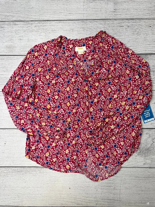 Deal Dash Blouse Long Sleeve By Maeve In Pink, Size: M