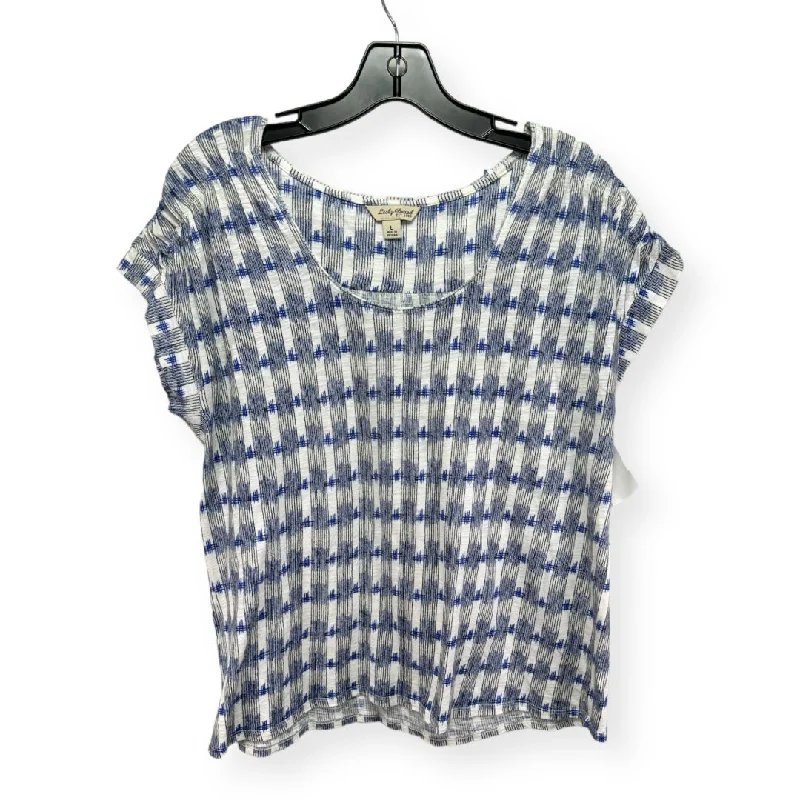 Discount Deals Blue Top Short Sleeve Lucky Brand, Size L