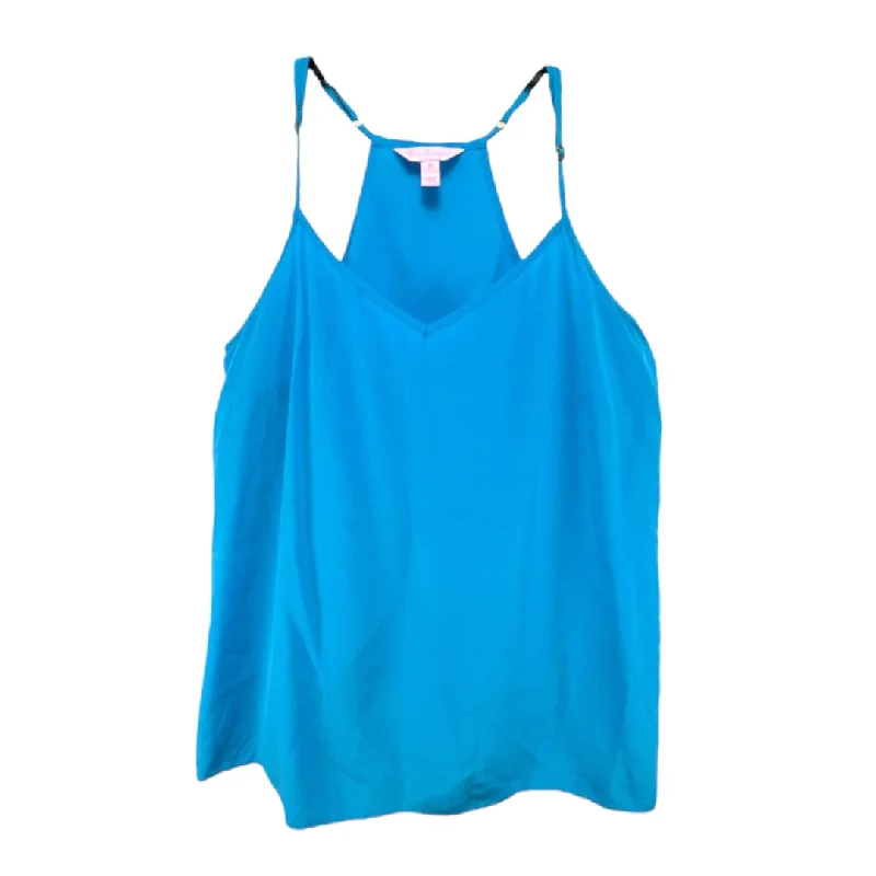New Markdowns Dusk Silk Top in Bennett Blue Designer Lilly Pulitzer, Size M