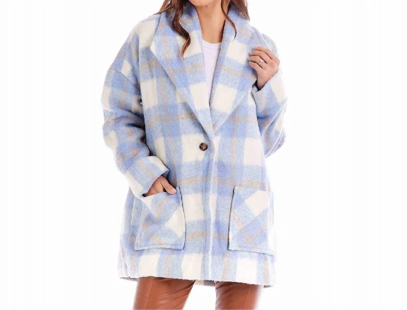 Act Now Boston Plaid Jacket In Blue