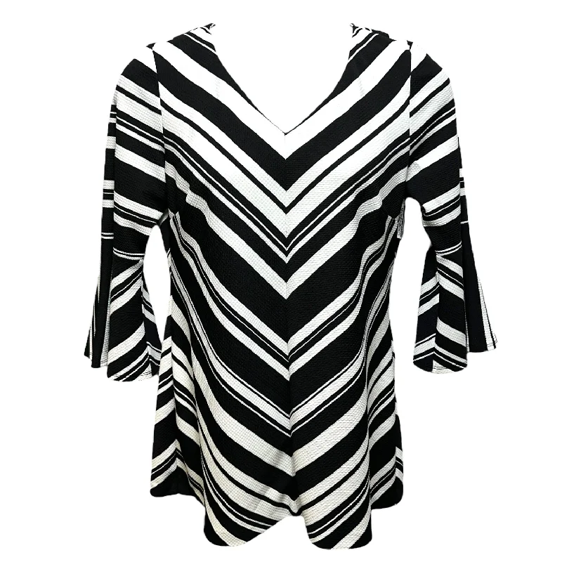 TIME-Limited Offer Chevron Pattern Tunic Long Sleeve Coco Bianco, Size L